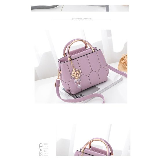Chic Crossbody Fashion Bag - Style & Function - 5 Pockets - Lilac - Picture 2 of 8